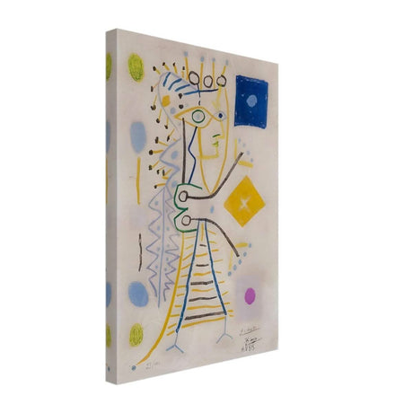 La Femme Aux des (Jacqueline) (blue), c. 1958 by Pablo Picasso | Cubism wall art print - Canvas - 30x45 cm / 12x18″ - 