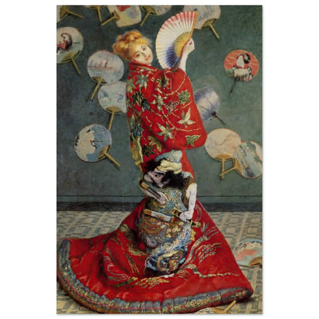 La Japonaise , The Japanese (1876) by Claude Monet | Vintage wall art print - Wood Prints - 30x45 cm / 12x18″ - 