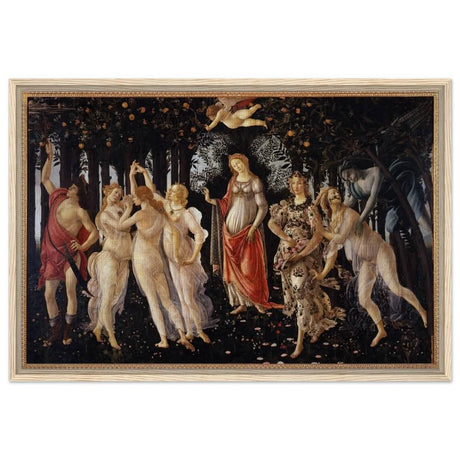 La Primavera by Sandro Botticelli | Primavera | Vintage Art wall art print - Framed Canvas - 60x90 cm / 24x36″ - Wood frame