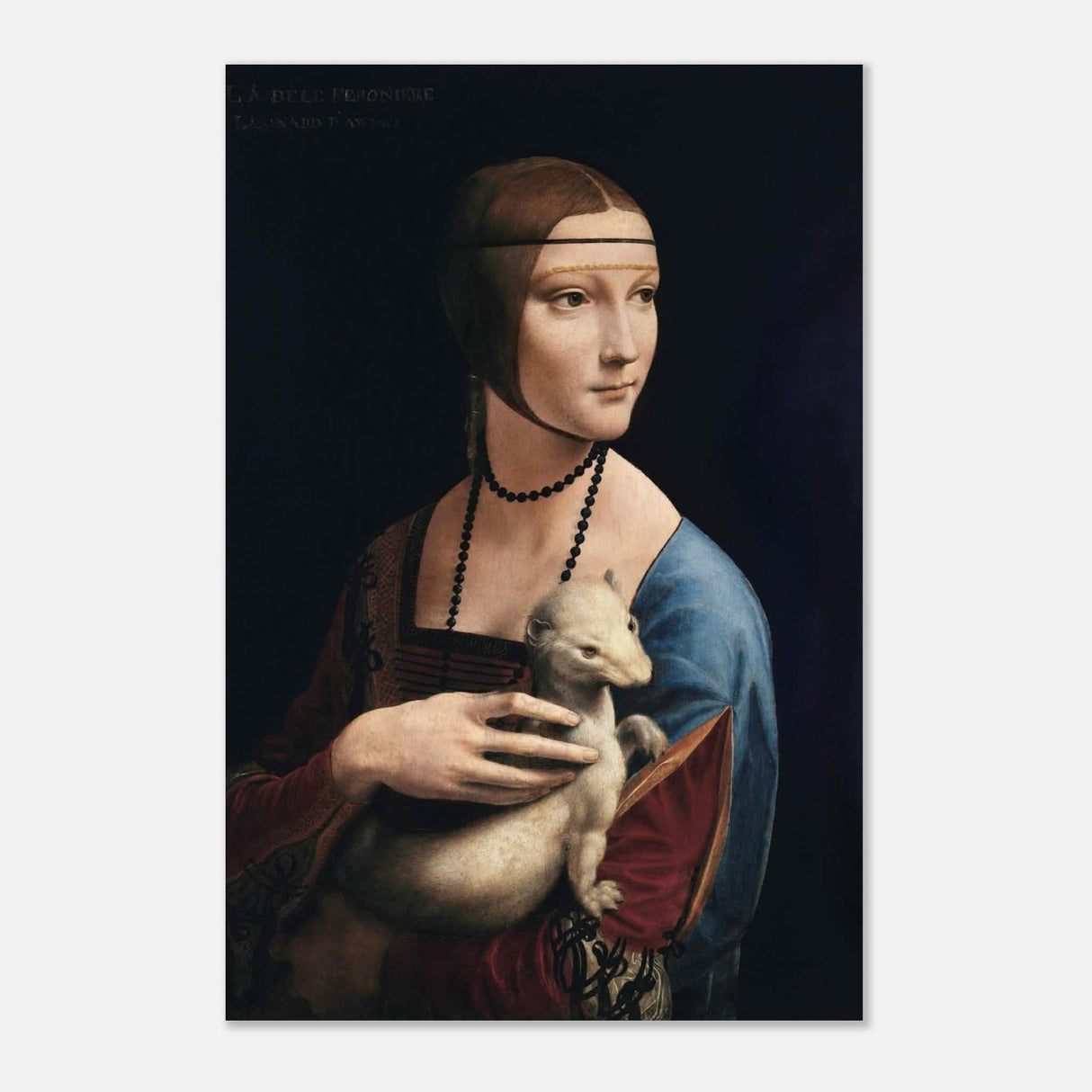 Lady with an Ermine by Leonardo da Vinci - Aluminum Print - 30x45 cm / 12x18″ - 