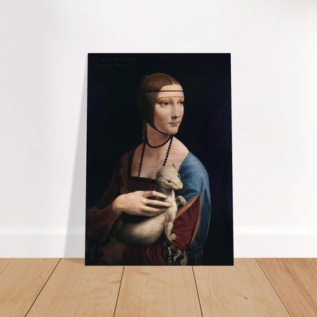 Lady with an Ermine by Leonardo da Vinci - Brushed Aluminum Print - 70x100 cm / 28x40″ - 
