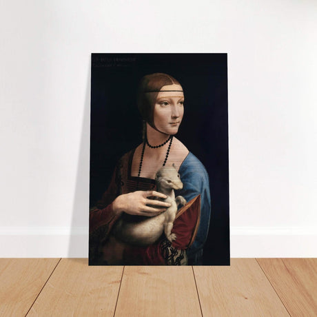 Lady with an Ermine by Leonardo da Vinci - Brushed Aluminum Print - 30x45 cm / 12x18″ - 