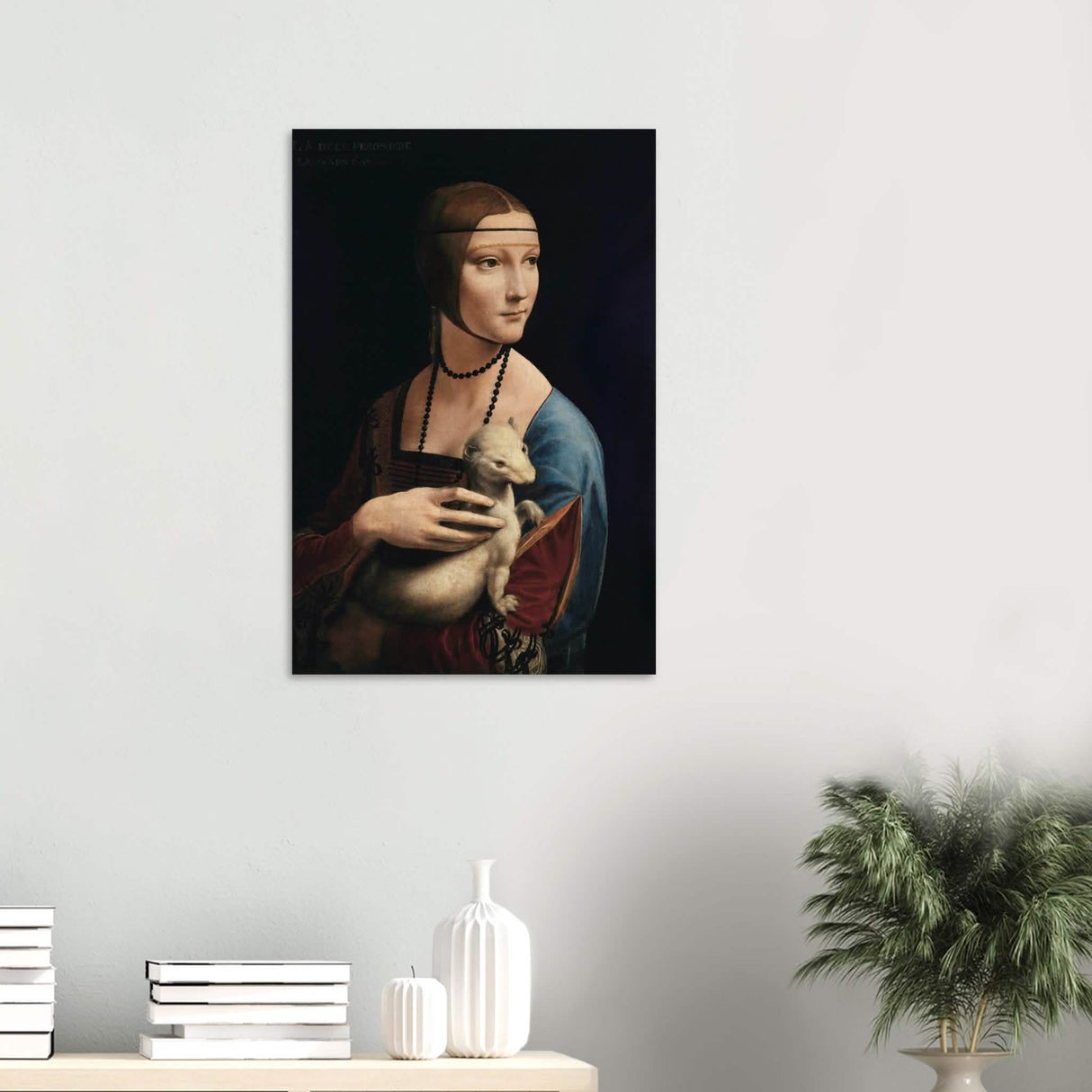 Lady with an Ermine by Leonardo da Vinci - Wood Prints - 50x75 cm / 20x30″ - 20 mm