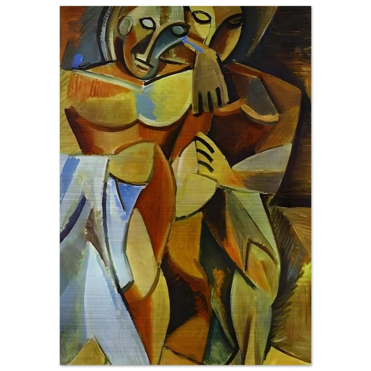 L'amitié by Pablo Picasso 1908 (Friendship, Two Nudes) - Brushed Aluminum Print - 70x100 cm / 28x40″ - 