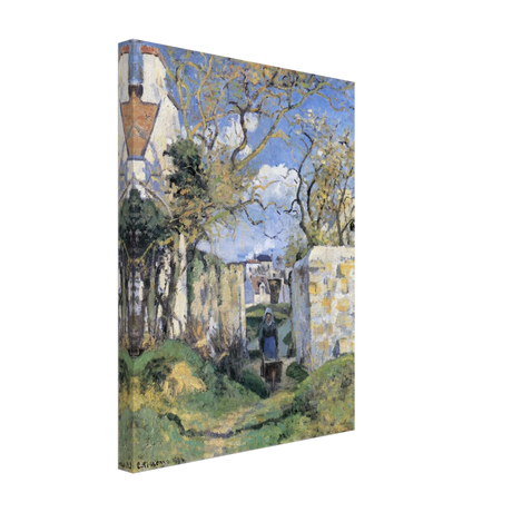 Landscape From Pontoise (1874) by Camille Pissarro – Impressionist Wall Art Print - Canvas - 30x40 cm / 12x16″ - 