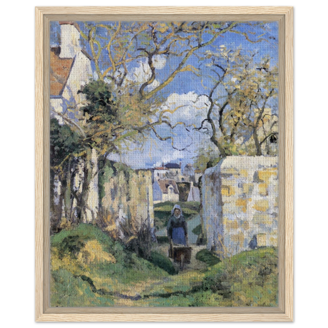 Landscape From Pontoise (1874) by Camille Pissarro – Impressionist Wall Art Print - Framed Canvas - 40x50 cm / 16x20″ - Wood frame