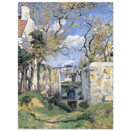 Landscape From Pontoise (1874) by Camille Pissarro – Impressionist Wall Art Print - Aluminum Print - 30x40 cm / 12x16″ - 