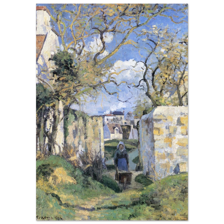 Landscape From Pontoise (1874) by Camille Pissarro – Impressionist Wall Art Print - Aluminum Print - 70x100 cm / 28x40″ - 