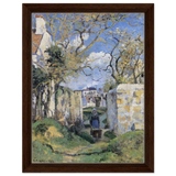 Landscape From Pontoise (1874) by Camille Pissarro – Impressionist Wall Art Print - Framed Canvas - 30x40 cm / 12x16″ - Dark wood frame
