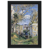 Landscape From Pontoise (1874) by Camille Pissarro – Impressionist Wall Art Print - Framed Canvas - 20x30 cm / 8x12″ - Black frame