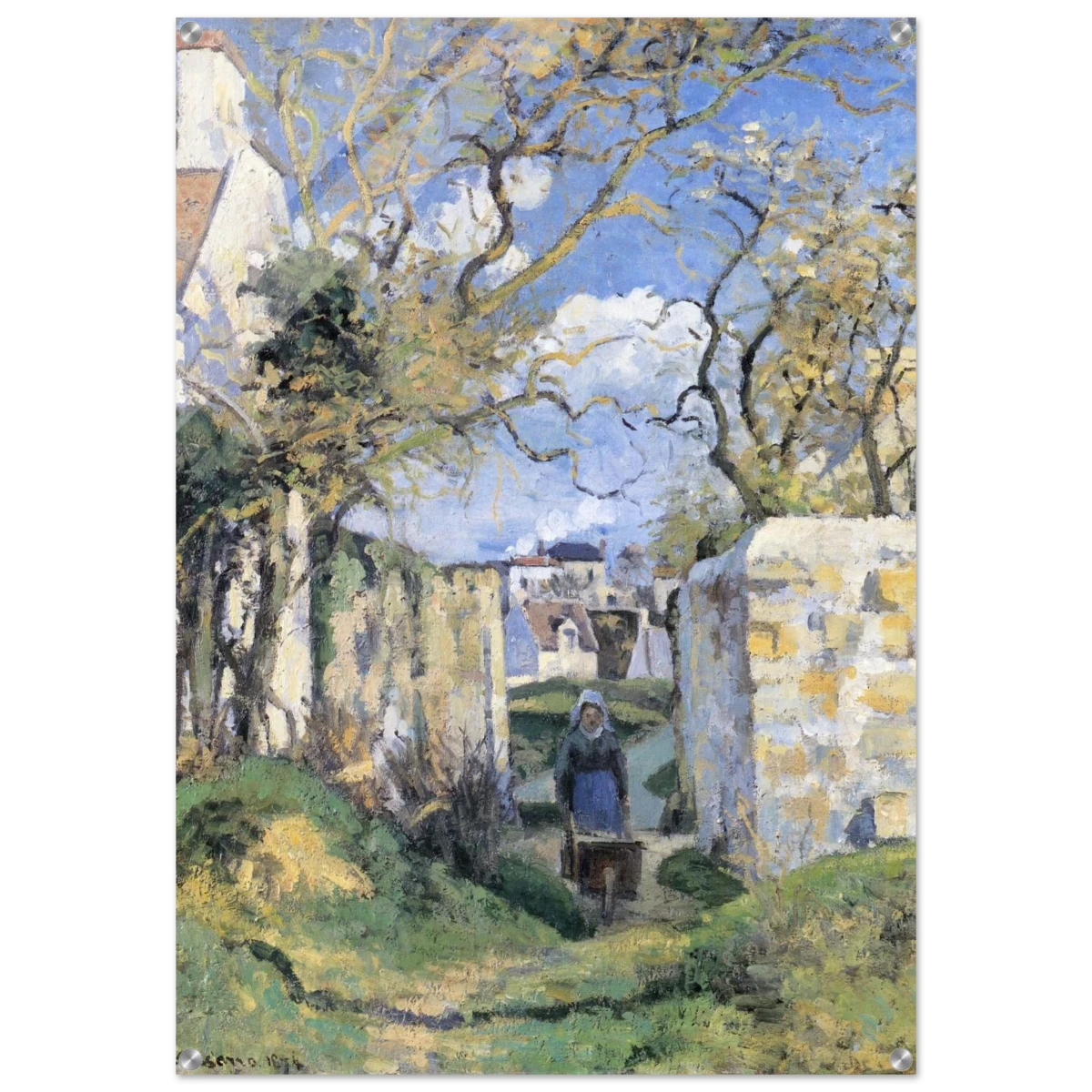 Landscape From Pontoise (1874) by Camille Pissarro – Impressionist Wall Art Print - Acrylic Print - 70x100 cm / 28x40″ - 