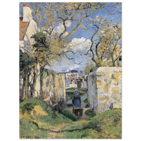Landscape From Pontoise (1874) by Camille Pissarro – Impressionist Wall Art Print - Wood Prints - 30x40 cm / 12x16″ - 