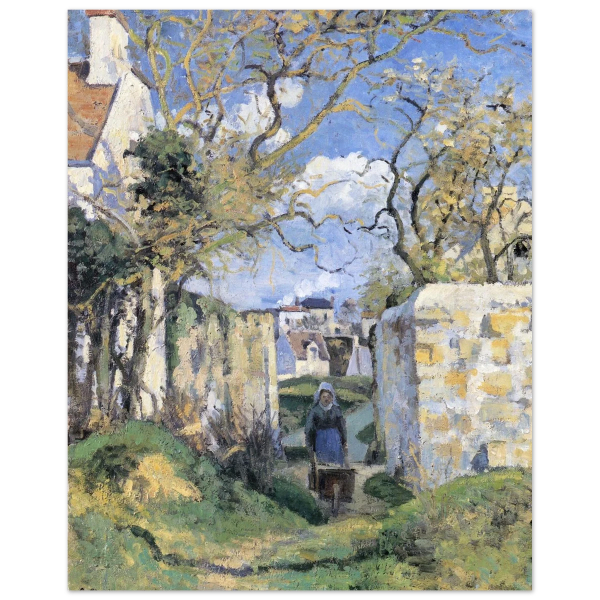 Landscape From Pontoise (1874) by Camille Pissarro – Impressionist Wall Art Print - Aluminum Print - 40x50 cm / 16x20″ - 