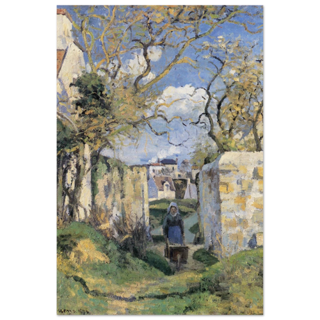 Landscape From Pontoise (1874) by Camille Pissarro – Impressionist Wall Art Print - Wood Prints - 20x30 cm / 8x12″ - 