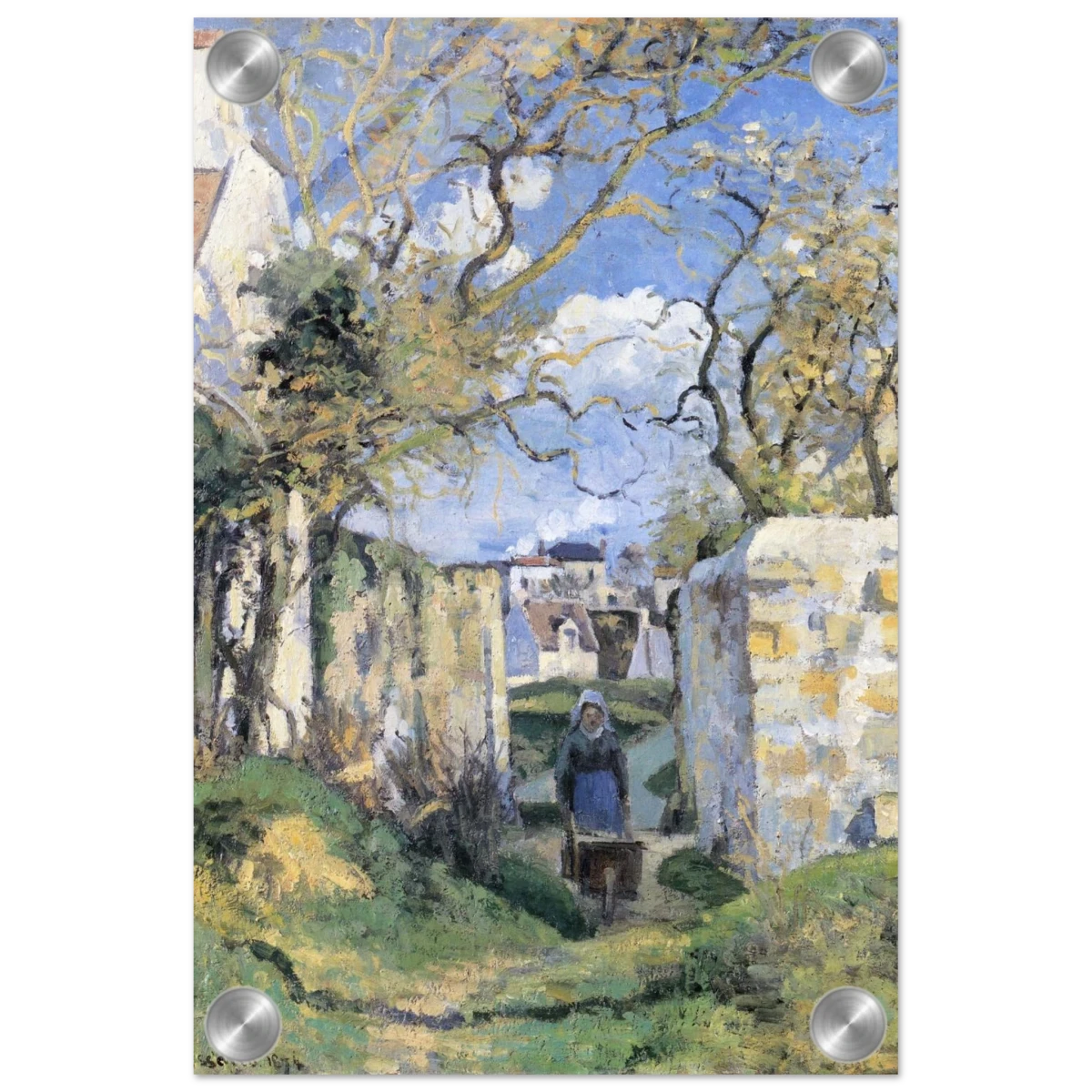 Landscape From Pontoise (1874) by Camille Pissarro – Impressionist Wall Art Print - Acrylic Print - 20x30 cm / 8x12″ - 