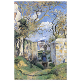 Landscape From Pontoise (1874) by Camille Pissarro – Impressionist Wall Art Print - Aluminum Print - 20x30 cm / 8x12″ - 