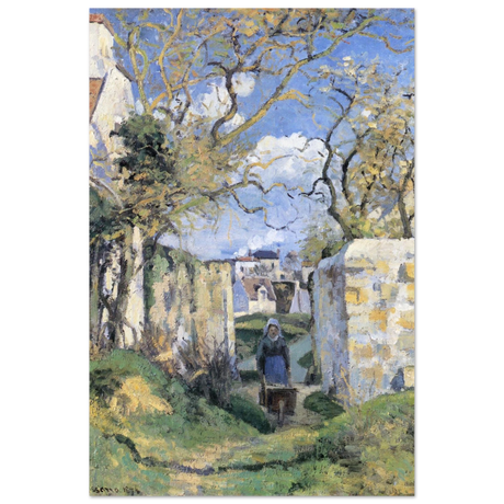 Landscape From Pontoise (1874) by Camille Pissarro – Impressionist Wall Art Print - Aluminum Print - 20x30 cm / 8x12″ - 