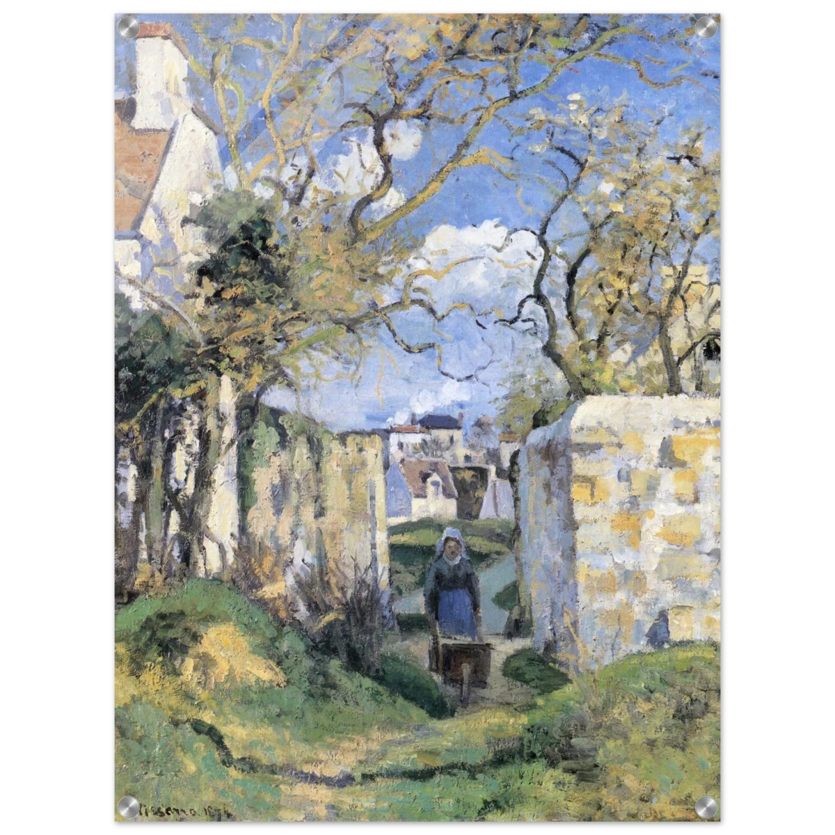 Landscape From Pontoise (1874) by Camille Pissarro – Impressionist Wall Art Print - Acrylic Print - 60x80 cm / 24x32″ - 
