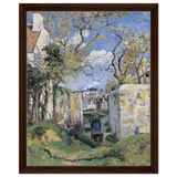 Landscape From Pontoise (1874) by Camille Pissarro – Impressionist Wall Art Print - Framed Canvas - 40x50 cm / 16x20″ - Dark wood frame