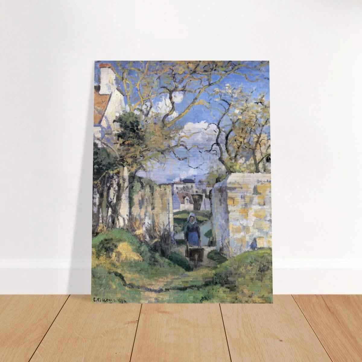 Landscape From Pontoise (1874) by Camille Pissarro – Impressionist Wall Art Print - Brushed Aluminum Print - 60x80 cm / 24x32″ - 