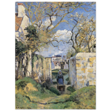 Landscape From Pontoise (1874) by Camille Pissarro – Impressionist Wall Art Print - Wood Prints - 60x80 cm / 24x32″ - 