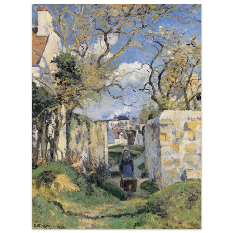 Landscape From Pontoise (1874) by Camille Pissarro – Impressionist Wall Art Print - Wood Prints - 60x80 cm / 24x32″ - 