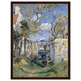 Landscape From Pontoise (1874) by Camille Pissarro – Impressionist Wall Art Print - Framed Canvas - 60x80 cm / 24x32″ - Dark wood frame