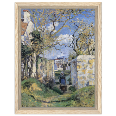 Landscape From Pontoise (1874) by Camille Pissarro – Impressionist Wall Art Print - Framed Canvas - 30x40 cm / 12x16″ - Wood frame