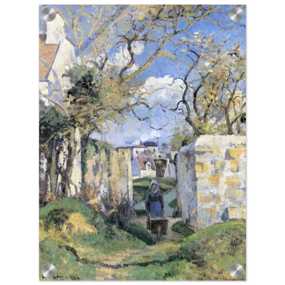Landscape From Pontoise (1874) by Camille Pissarro – Impressionist Wall Art Print - Acrylic Print - 30x40 cm / 12x16″ - 