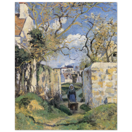 Landscape From Pontoise (1874) by Camille Pissarro – Impressionist Wall Art Print - Wood Prints - 40x50 cm / 16x20″ - 