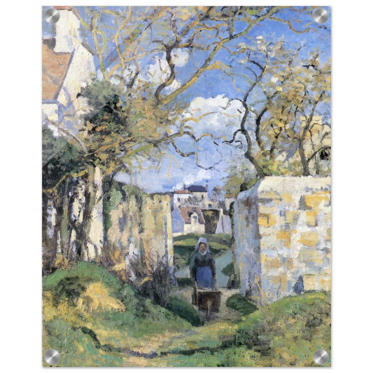 Landscape From Pontoise (1874) by Camille Pissarro – Impressionist Wall Art Print - Acrylic Print - 40x50 cm / 16x20″ - 