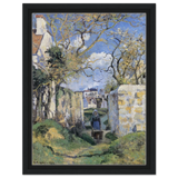 Landscape From Pontoise (1874) by Camille Pissarro – Impressionist Wall Art Print - Framed Canvas - 30x40 cm / 12x16″ - Black frame