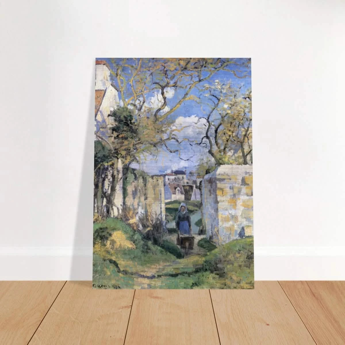 Landscape From Pontoise (1874) by Camille Pissarro – Impressionist Wall Art Print - Brushed Aluminum Print - 70x100 cm / 28x40″ - 