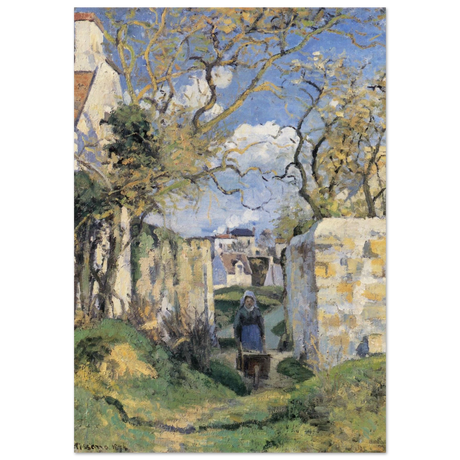 Landscape From Pontoise (1874) by Camille Pissarro – Impressionist Wall Art Print - Wood Prints - 70x100 cm / 28x40″ - 