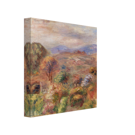 "Landscape (Paysage)" by Pierre - Auguste Renoir – Impressionist Wall Art Print | French Countryside - Canvas - 20x20 cm / 8x8″ - 