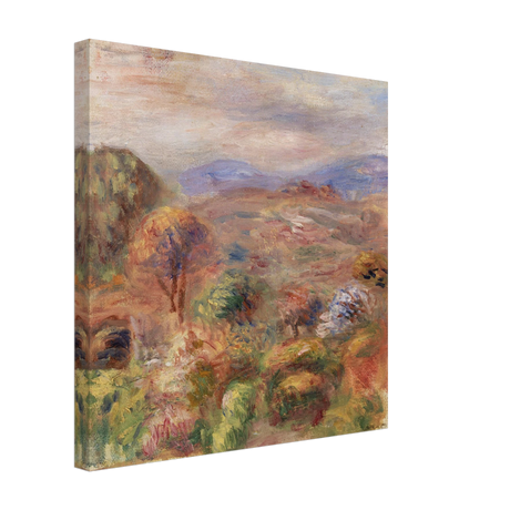 "Landscape (Paysage)" by Pierre - Auguste Renoir – Impressionist Wall Art Print | French Countryside - Canvas - 40x40 cm / 16x16″ - 