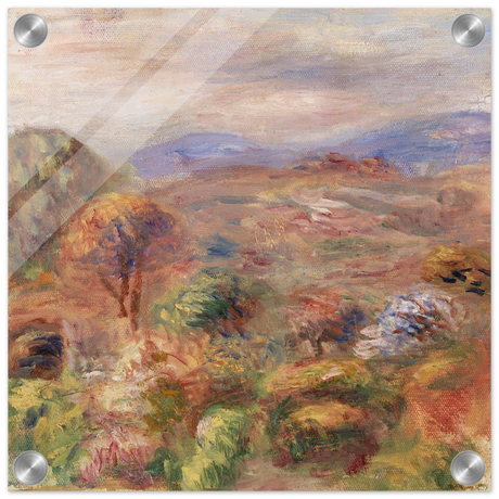 "Landscape (Paysage)" by Pierre - Auguste Renoir – Impressionist Wall Art Print | French Countryside - Acrylic Print - 30x30 cm / 12x12″ - 