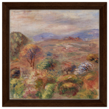 "Landscape (Paysage)" by Pierre - Auguste Renoir – Impressionist Wall Art Print | French Countryside - Framed Canvas - 30x30 cm / 12x12″ - Dark wood frame