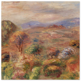 "Landscape (Paysage)" by Pierre - Auguste Renoir – Impressionist Wall Art Print | French Countryside - Wood Prints - 30x30 cm / 12x12″ - 