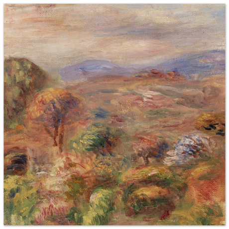 "Landscape (Paysage)" by Pierre - Auguste Renoir – Impressionist Wall Art Print | French Countryside - Wood Prints - 30x30 cm / 12x12″ - 