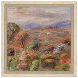 "Landscape (Paysage)" by Pierre - Auguste Renoir – Impressionist Wall Art Print | French Countryside - Framed Canvas - 30x30 cm / 12x12″ - Wood frame
