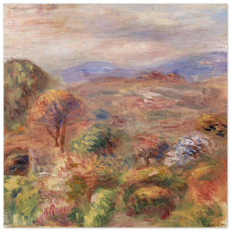"Landscape (Paysage)" by Pierre - Auguste Renoir – Impressionist Wall Art Print | French Countryside - Fine Art Poster - 30x30 cm / 12x12″ - 