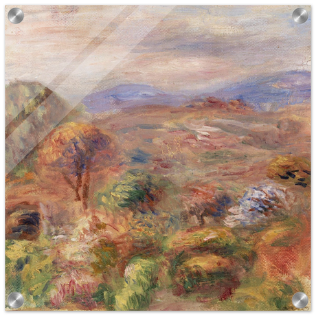 "Landscape (Paysage)" by Pierre - Auguste Renoir – Impressionist Wall Art Print | French Countryside - Acrylic Print - 40x40 cm / 16x16″ - 