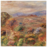 "Landscape (Paysage)" by Pierre - Auguste Renoir – Impressionist Wall Art Print | French Countryside - Wood Prints - 40x40 cm / 16x16″ - 
