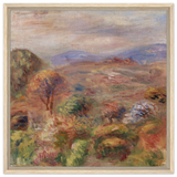 "Landscape (Paysage)" by Pierre - Auguste Renoir – Impressionist Wall Art Print | French Countryside - Framed Canvas - 60x60 cm / 24x24″ - Wood frame