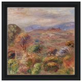 "Landscape (Paysage)" by Pierre - Auguste Renoir – Impressionist Wall Art Print | French Countryside - Framed Canvas - 30x30 cm / 12x12″ - Black frame