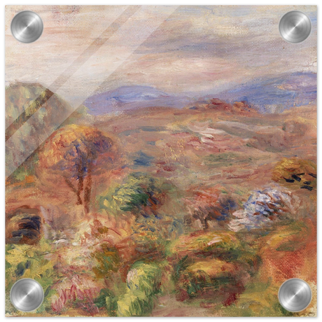 "Landscape (Paysage)" by Pierre - Auguste Renoir – Impressionist Wall Art Print | French Countryside - Acrylic Print - 20x20 cm / 8x8″ - 