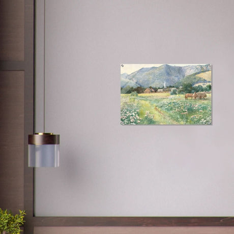 Landscape with a blooming meadow by Július Zorkóczy - Acrylic Print - 50x75 cm / 20x30″ - 
