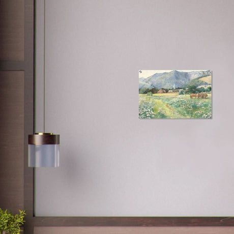 Landscape with a blooming meadow by Július Zorkóczy - Acrylic Print - 40x60 cm / 16x24″ - 