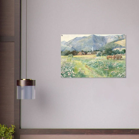 Landscape with a blooming meadow by Július Zorkóczy - Acrylic Print - 60x90 cm / 24x36″ - 